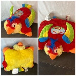 Rare Retired Pillow Pet Parrot New Snuggly Tropical Parrot Pee-Wees 2011